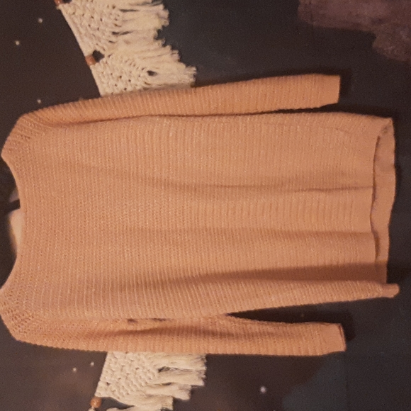 EUC American Rag medium light pink long sleeve knitted sweater scoop neck - Picture 5 of 5